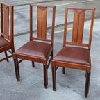 Set Van 3 Art Deco Amsterdamse School Eetkamerstoelen thumbnail 14