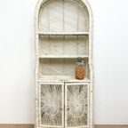 Vintage Wit Rotan Rieten Bohemian Kast Boogkast Bali thumbnail 2