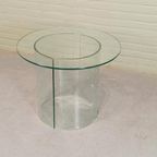 Vintage Ronde Glazen Bijzettafel, Postmodern thumbnail 2