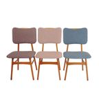 Set Van Drie Vintage Jaren 60 Stoelen Opnieuw Gestoffeerd thumbnail 2