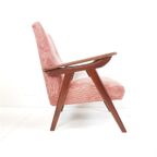 Vintage Fauteuils Teakhout | Roze Rib Stof Nieuw Setprijs thumbnail 10