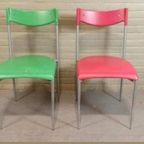 Set Van 2 Vintage Design Italiaans Stoelen Eetkamerstoelen thumbnail 3