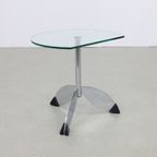 Postmoderne Bijzettafel Metaal & Glas, 1980S thumbnail 3