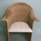 Vintage Luit Van Der Helm Rotan Slederok Stoelen (Nieuw Gestoffeerd) thumbnail 13
