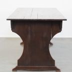 Prachtige Antieke Engelse Pinewood Kloostertafel Uit De 19E Eeuw Met Mooie Originele Details thumbnail 5