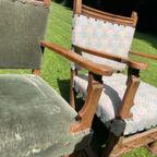 Twee Antieke Groene Fauteuils thumbnail 18