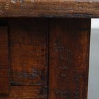 Charmante En Praktische Antieke Franse Salontafel Met Opvallende Kleuren Een Mooi Patina thumbnail 10