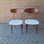Set 2 Vintage Stoelen Nieuw Bekleed Teddy Deense Stoelen thumbnail 15