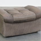 Grijze Vintage Lederen Design Element/ Fauteuil Uit De Jaren ’70 + Hocker thumbnail 15
