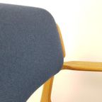 Vintage Deense Stoelen Erik Büch | Ploegwool Blauw Setprijs thumbnail 3