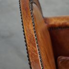 Prachtige, Karaktervolle En Unieke Luxe Schapenleren Art Deco Design Fauteuil/ Armchair thumbnail 16