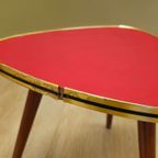 Vintage Plantentafeltje Tafeltje Bijzettafeltje Tafel Rood thumbnail 4
