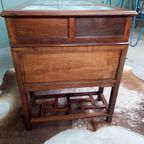 Antiek Palissander Bureau Met Ingelegd Marmer En Bijpassende thumbnail 7