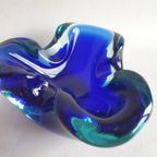 Vintage Murano Glas Asbak Prachtige Blauw Tinten thumbnail 8