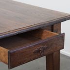 Unieke Antieke Eikenhouten Eettafel Uit Begin 1900 Met Aan Één Kant Een Uitklapbaar Blad thumbnail 18