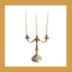 Vintage Bronzen Kandelaar Voor 3 Kaarsten, Jaren '50 thumbnail 4