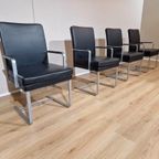 4x Hulsta D13 Stoelen - Eetkamerstoelen - Zwart Leder-design thumbnail 13