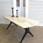 Prachtige Retro Vintage Midcentury Marmeren Salontafel thumbnail 14