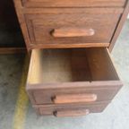 Vintage Houten Amerikaanse Bureau Met Rolluik Deur thumbnail 14