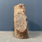 Groot Formaat Uit Houten Stam Gesneden Hoofd Of Gezicht thumbnail 11
