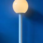 Space Age Woja Holland Vloer- Of Tafellamp Met Glazen Kap | Vintage Jaren 60 Verlichting | Wit Re thumbnail 2