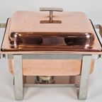 Vintage Spring Swiss Rechaud Koper Rvs Chafing Dish Compleet thumbnail 6