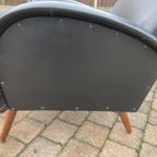 Mid-Century Fauteuil Skai Zwart thumbnail 3