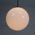 Art Deco Hanglamp Met Witte Bol, Jaren 30 thumbnail 13