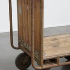 Oude, Zware En Zeer Decoratieve Industriële Transport Kar thumbnail 2