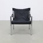 Lounge Chair In Leather And Chrome By Johanson Design Sweden, 1970S thumbnail 3