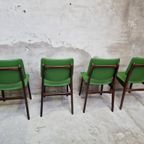 Nieuw Bekleed 4 Vintage Eetkamerstoelen Opnieuw Bekleed Groene Stoelen thumbnail 12