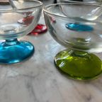 4X Vintage Ijscoupe Glas Gekleurd thumbnail 5