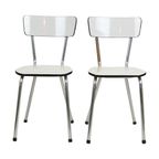 Set Van 4 Grijze Formica Stoelen Chroom Eetkamerstoelen Sixties thumbnail 5