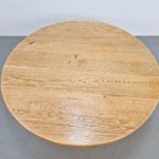 Brutalistische Ronde Salontafel Massief Eiken ´60 Japandi thumbnail 9