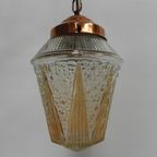 Vintage Hanglamp Met Glazen Kap thumbnail 8