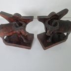 Balinese Art Deco Boekensteunen Karbauw Hout. thumbnail 4