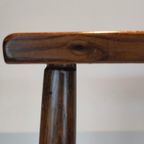 Vintage Eiken Houten Bijzettafeltjes Brutalist Set Tafeltje thumbnail 11