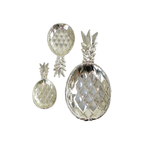 Verzilverde Ananas Schalen Set Van 3 Mid Century Modern Seventies 40Cm | Kerst thumbnail 14