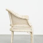 Gezellige Vintage Jaren 70 Design Stoel Van Jonathan Adler Gemaakt Van Riet En Bamboe thumbnail 3