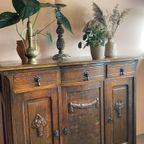 Vintage Bohemian Houten Dressoir Met Houtsnijwerk thumbnail 5