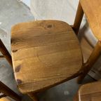 5x Vintage Grenen Keuken Stoelen, Nieuwe Gelakt, Daumiller Style thumbnail 19
