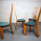 Set Van Vier "Iris" Stoelen Van Bob Van Den Berghe Voor Tran thumbnail 8