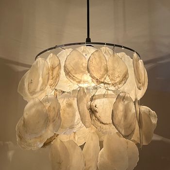 Opaline Schelpen Hanglamp Capiz Schelp Vintage