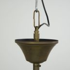 Charmante Vintage Glazen Bol Hang/ Plafondlamp Van Melkglas In Art Deco Stijl thumbnail 5