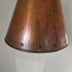 E.s. Horn Aalestrup Koperen Gehamerde Cone Lamp. Vintage thumbnail 6