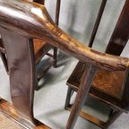 6 X Vintage Oriental Asian Chinese Brown Tallback Yokeback Side Chairs. 2 X Armchair / 4 X Withou thumbnail 14