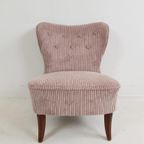 Vintage Artifort Theo Ruth Cocktail Fauteuil | Roze Rib thumbnail 4