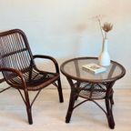 Vintage Rotan Bankje Fauteuil Set Jaren 70 thumbnail 8