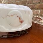Art Deco Hanglamp, Vintage Albast Plafondlamp thumbnail 8