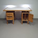 Large Oak Architect Desk / Table 1940'S thumbnail 11